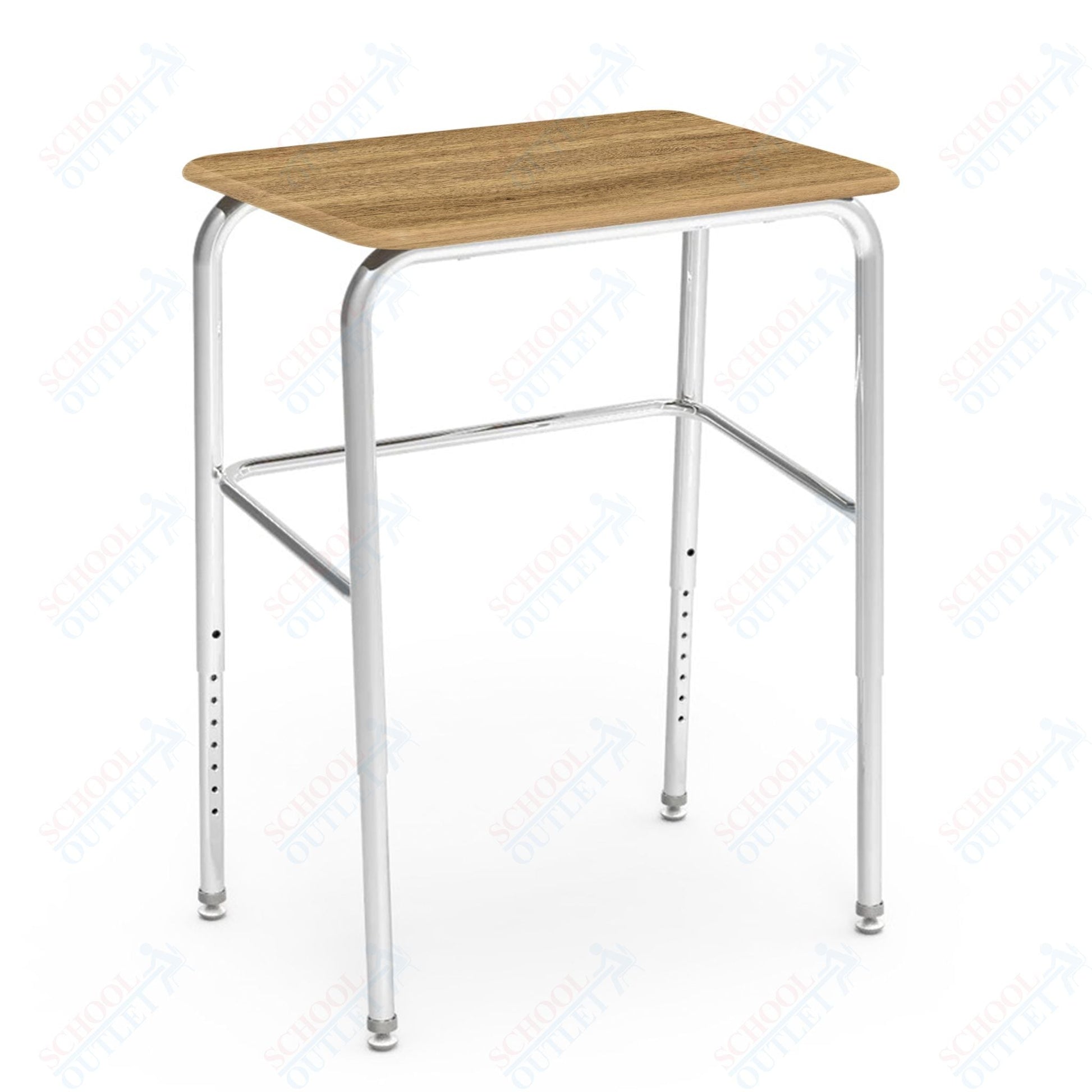 Virco 72LBM - 72 Series Student Desk Hard Plastic Top (18"W x 24"L) and Adjustable Height Legs (25" - 30"H) with Leg Brace - SchoolOutlet