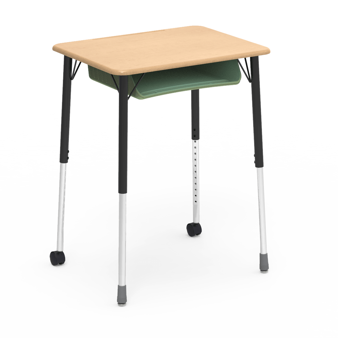Virco ZUMA Series Student Desk with Book Box Adj Height 26"W x 20"D x 22"-34"H (DESK-ZADJ2026BOXMC2) - SchoolOutlet