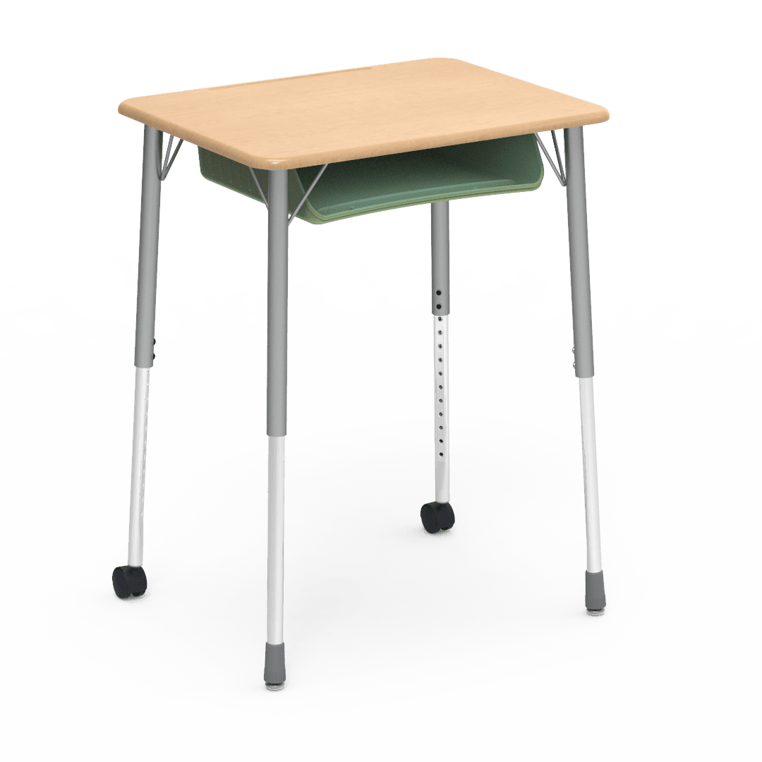 Virco ZUMA Series Student Desk with Book Box Adj Height 26"W x 20"D x 22"-34"H (DESK-ZADJ2026BOXMC2) - SchoolOutlet