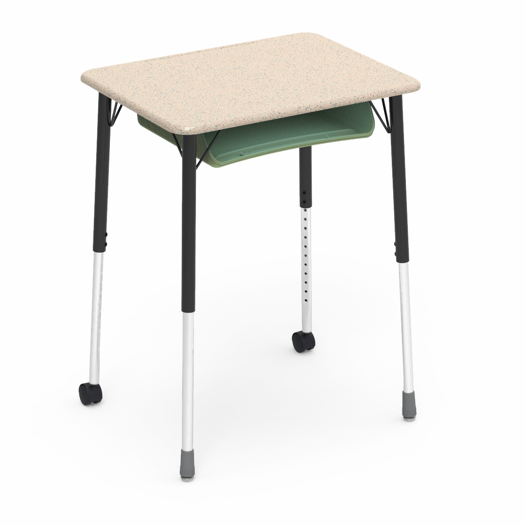 Virco ZUMA Series Student Desk with Book Box Adj Height 26"W x 20"D x 22"-34"H (DESK-ZADJ2026BOXMC2) - SchoolOutlet