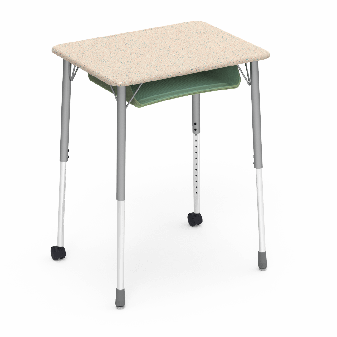 Virco ZUMA Series Student Desk with Book Box Adj Height 26"W x 20"D x 22"-34"H (DESK-ZADJ2026BOXMC2) - SchoolOutlet
