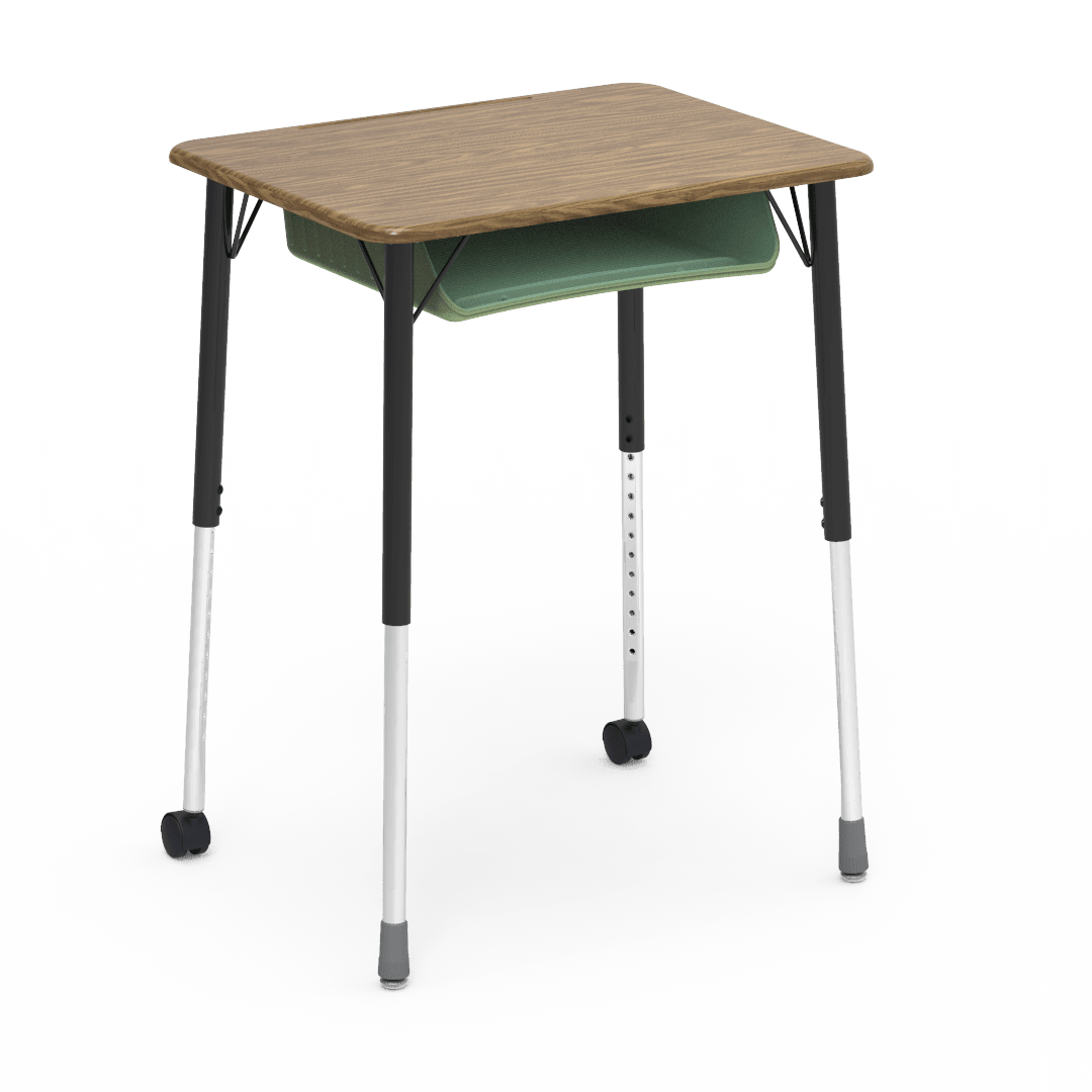 Virco ZUMA Series Student Desk with Book Box Adj Height 26"W x 20"D x 22"-34"H (DESK-ZADJ2026BOXMC2) - SchoolOutlet
