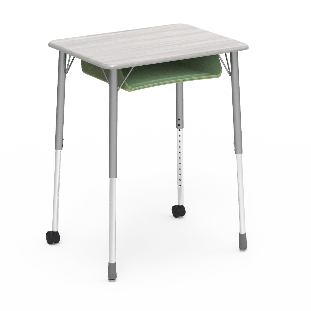 Virco ZUMA Series Student Desk with Book Box Adj Height 26"W x 20"D x 22"-34"H (DESK-ZADJ2026BOXMC2) - SchoolOutlet
