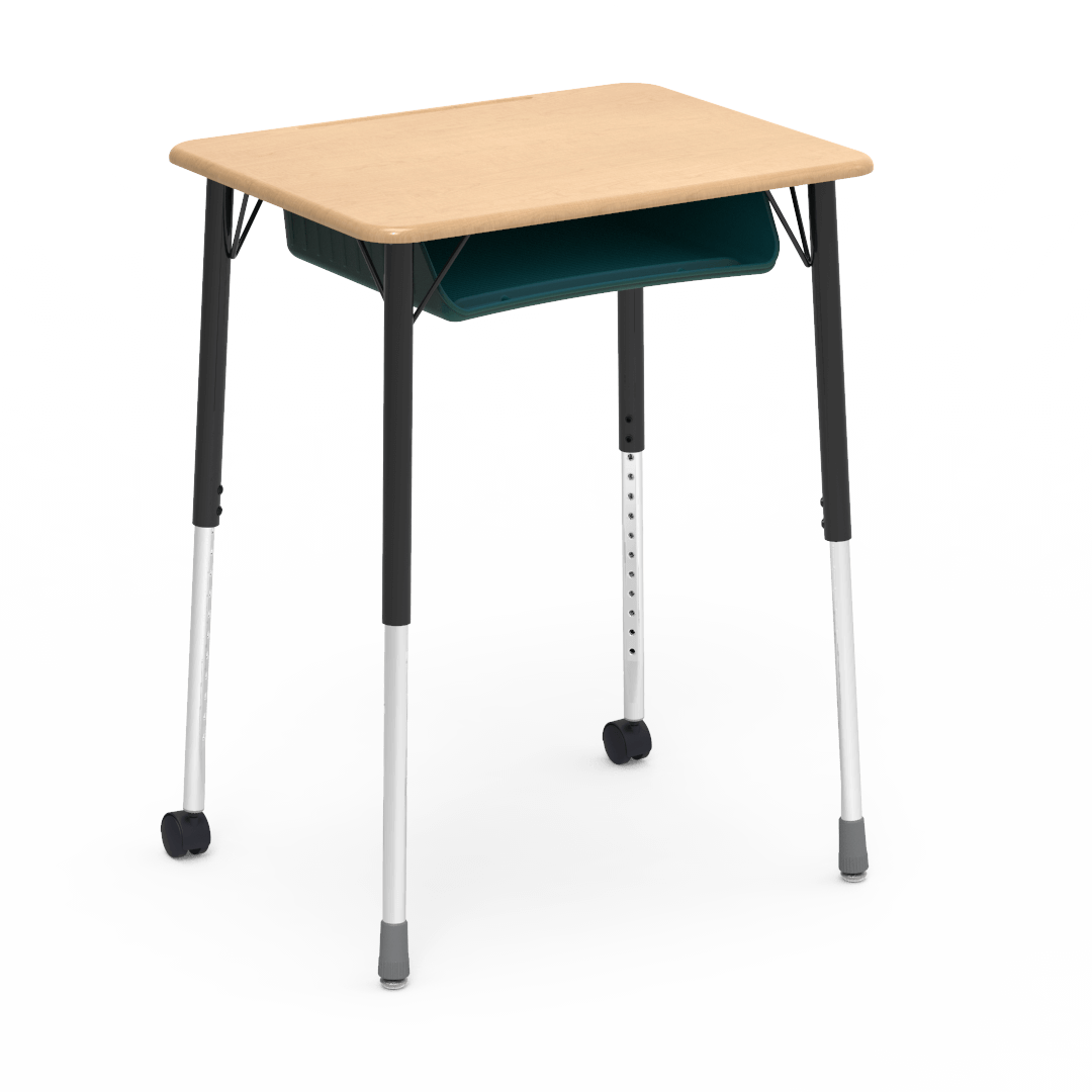 Virco ZUMA Series Student Desk with Book Box Adj Height 26"W x 20"D x 22"-34"H (DESK-ZADJ2026BOXMC2) - SchoolOutlet