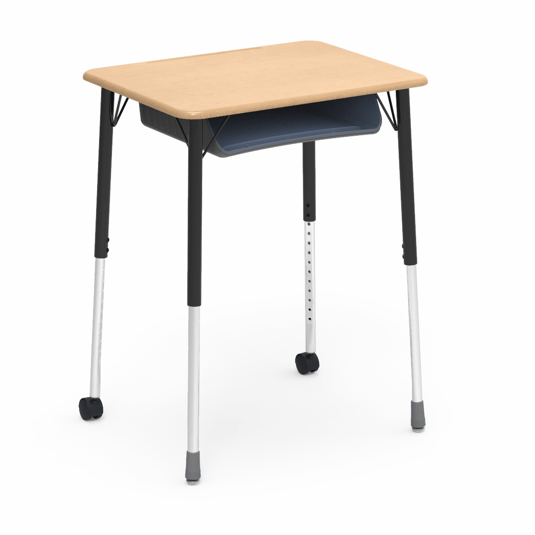 Virco ZUMA Series Student Desk with Book Box Adj Height 26"W x 20"D x 22"-34"H (DESK-ZADJ2026BOXMC2) - SchoolOutlet