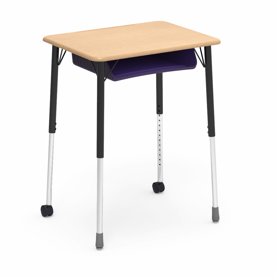 Virco ZUMA Series Student Desk with Book Box Adj Height 26"W x 20"D x 22"-34"H (DESK-ZADJ2026BOXMC2) - SchoolOutlet