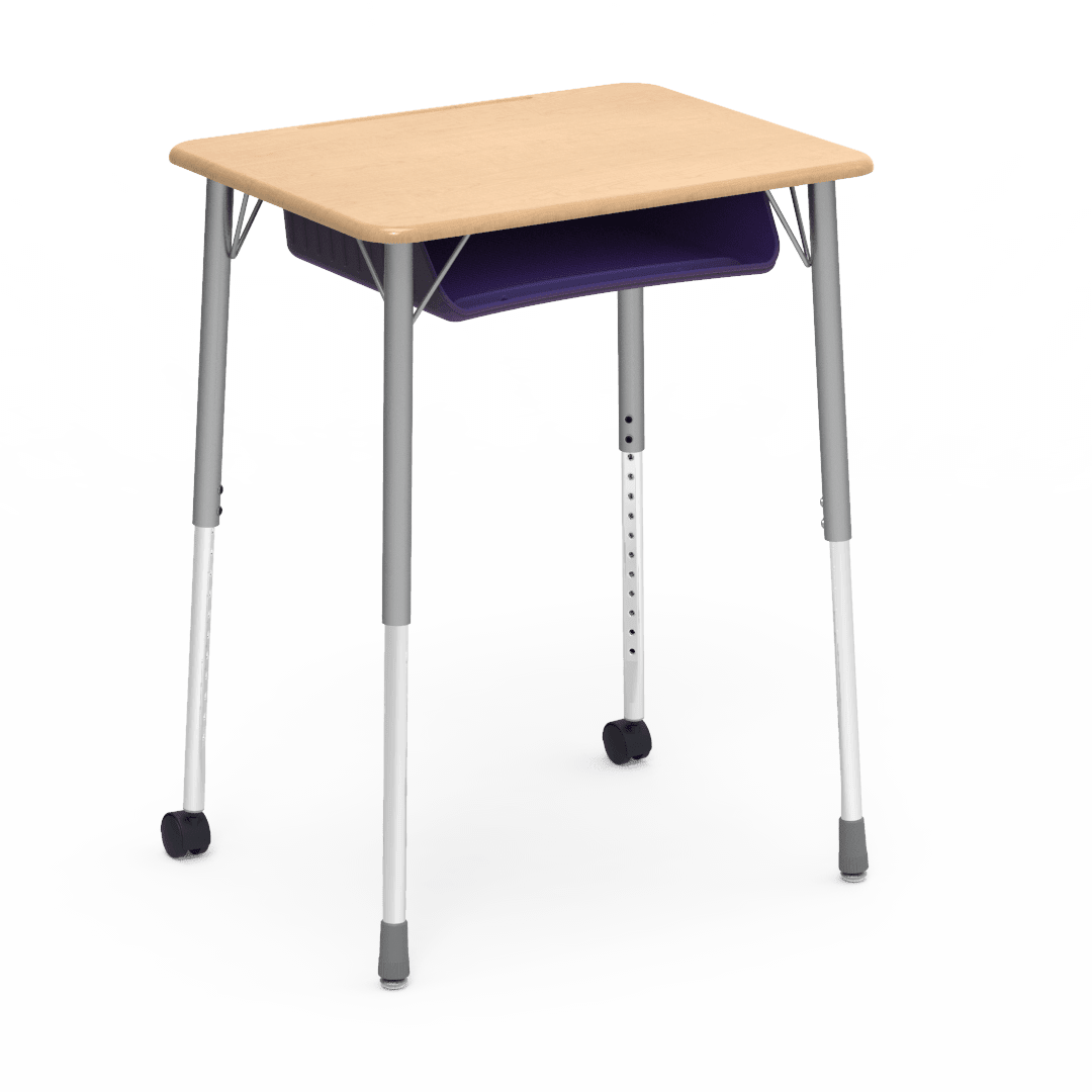 Virco ZUMA Series Student Desk with Book Box Adj Height 26"W x 20"D x 22"-34"H (DESK-ZADJ2026BOXMC2) - SchoolOutlet