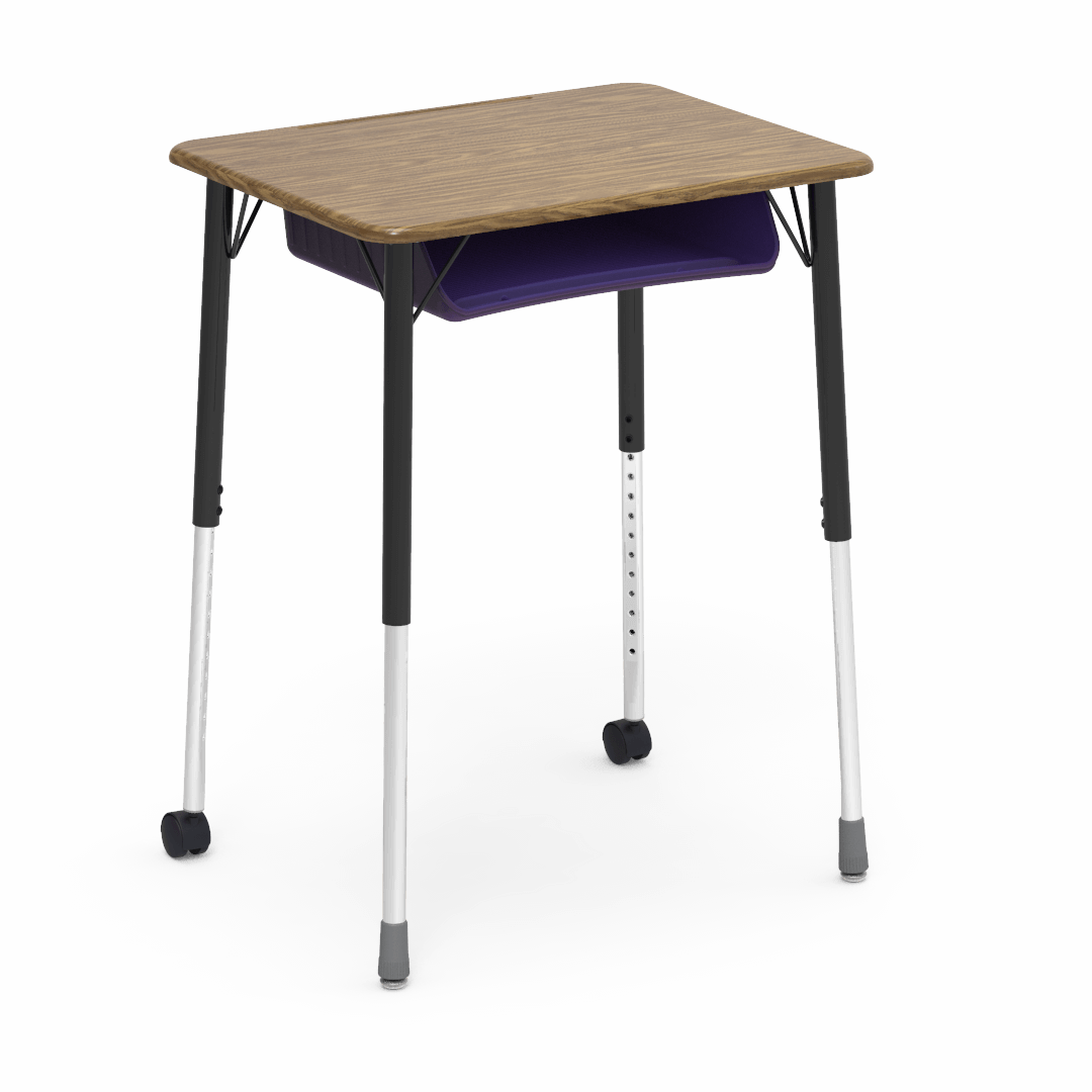 Virco ZUMA Series Student Desk with Book Box Adj Height 26"W x 20"D x 22"-34"H (DESK-ZADJ2026BOXMC2) - SchoolOutlet
