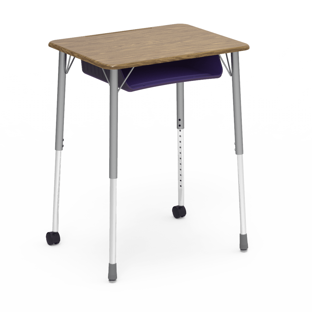 Virco ZUMA Series Student Desk with Book Box Adj Height 26"W x 20"D x 22"-34"H (DESK-ZADJ2026BOXMC2) - SchoolOutlet
