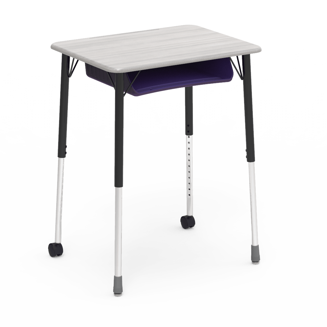 Virco ZUMA Series Student Desk with Book Box Adj Height 26"W x 20"D x 22"-34"H (DESK-ZADJ2026BOXMC2) - SchoolOutlet