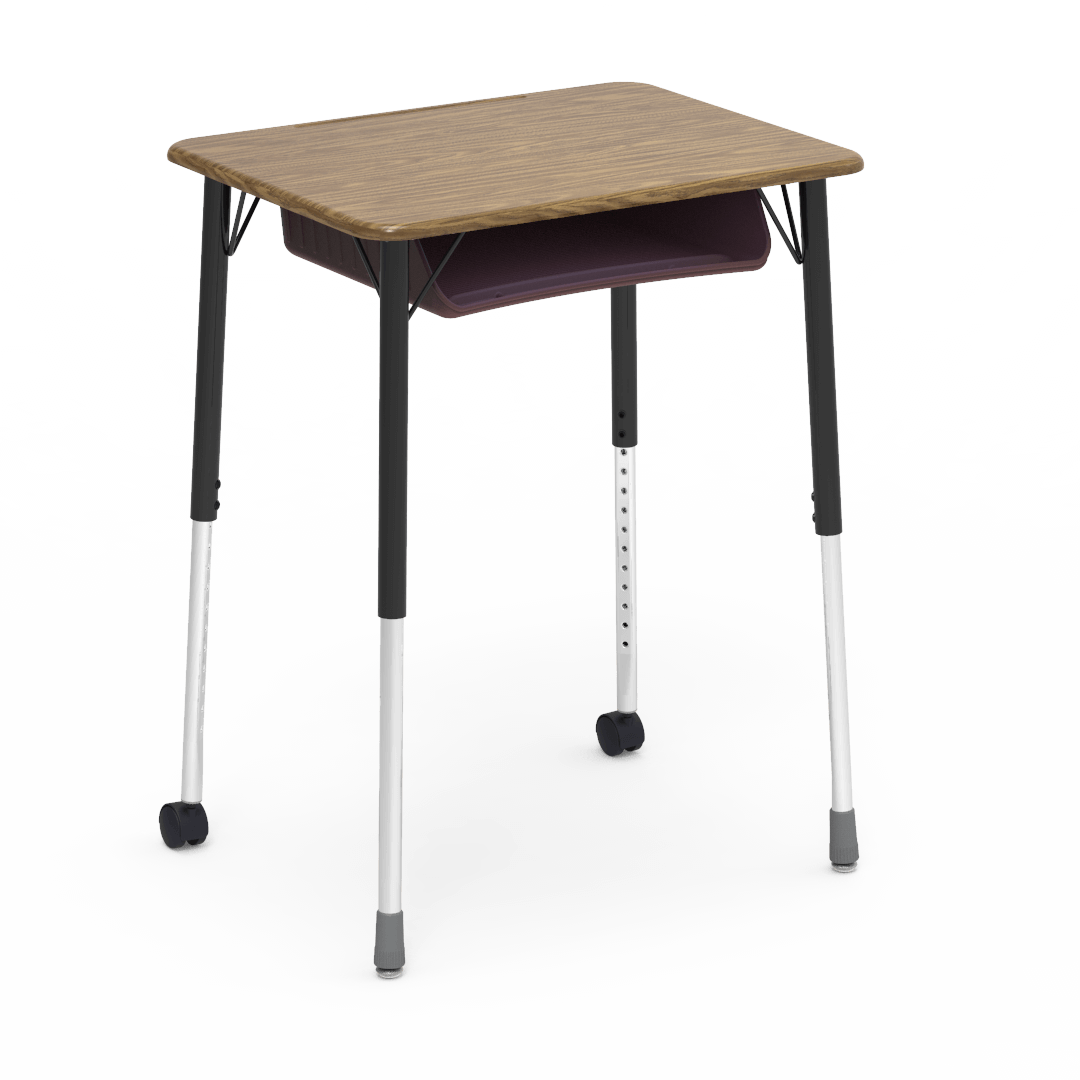 Virco ZUMA Series Student Desk with Book Box Adj Height 26"W x 20"D x 22"-34"H (DESK-ZADJ2026BOXMC2) - SchoolOutlet
