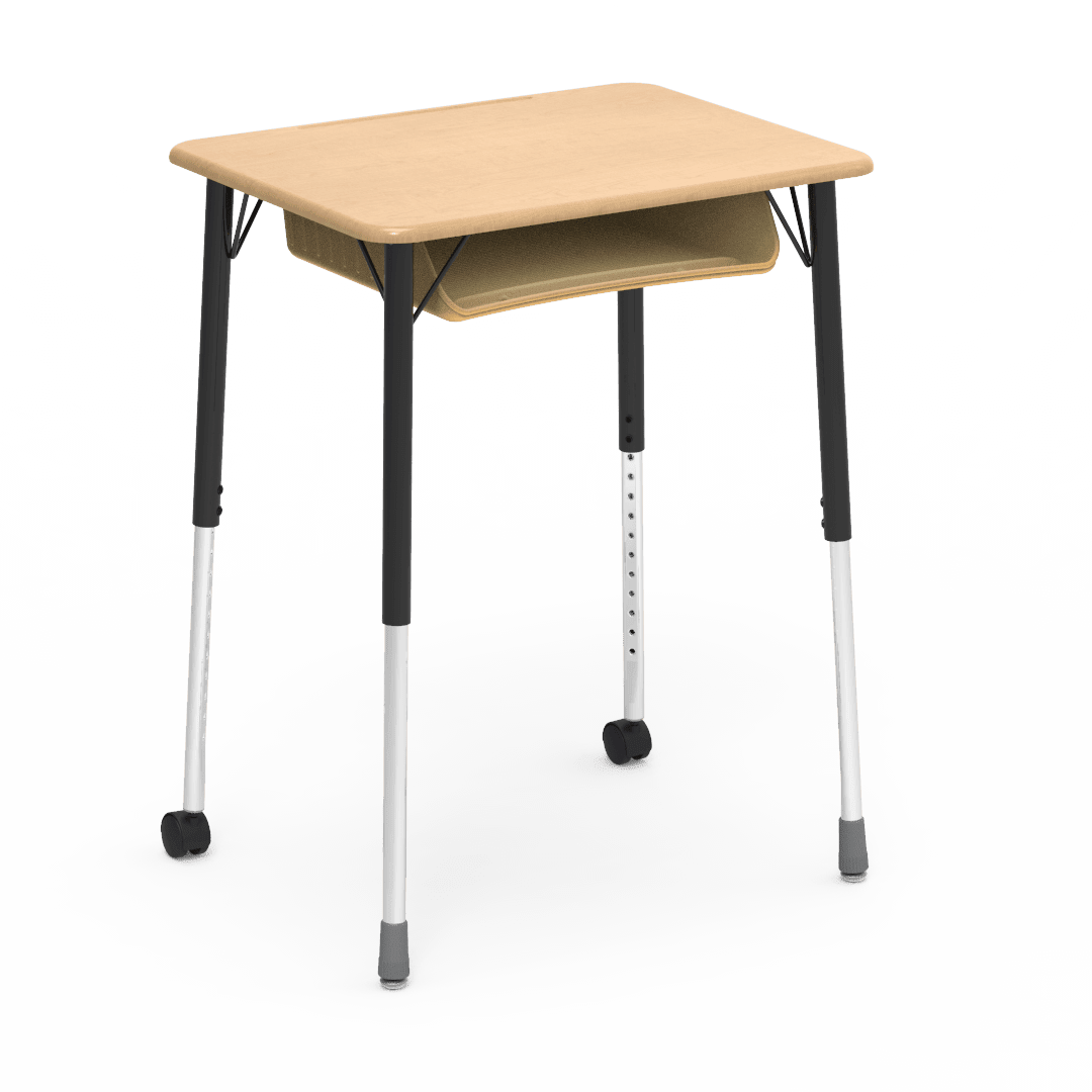 Virco ZUMA Series Student Desk with Book Box Adj Height 26"W x 20"D x 22"-34"H (DESK-ZADJ2026BOXMC2) - SchoolOutlet