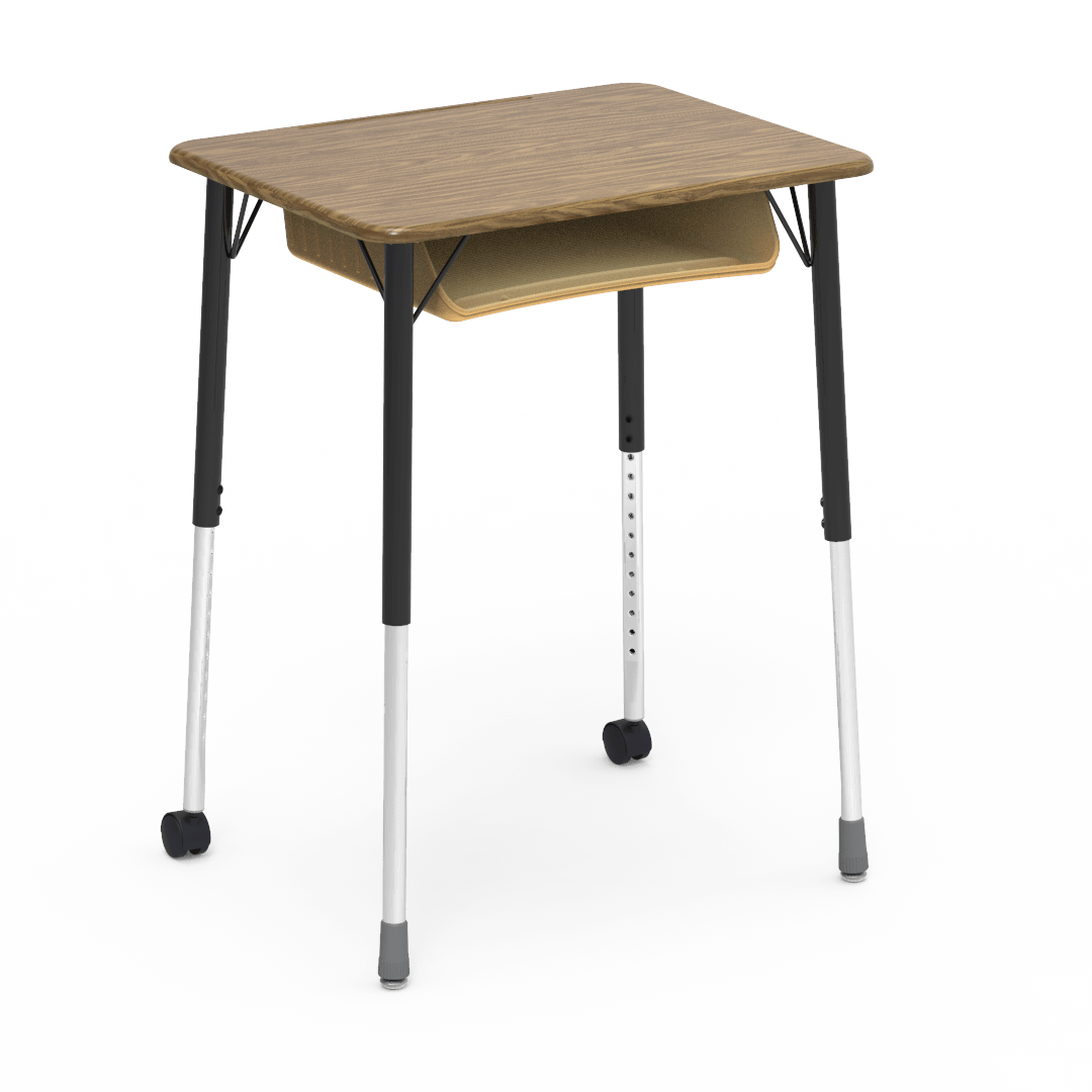 Virco ZUMA Series Student Desk with Book Box Adj Height 26"W x 20"D x 22"-34"H (DESK-ZADJ2026BOXMC2) - SchoolOutlet