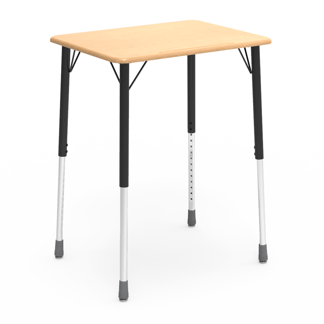 Virco ZADJ2026M - ZUMA Series Student Desk, Hard Plastic 20" x 26-1/8" Top, 22"-34"H Adjustable Height - SchoolOutlet
