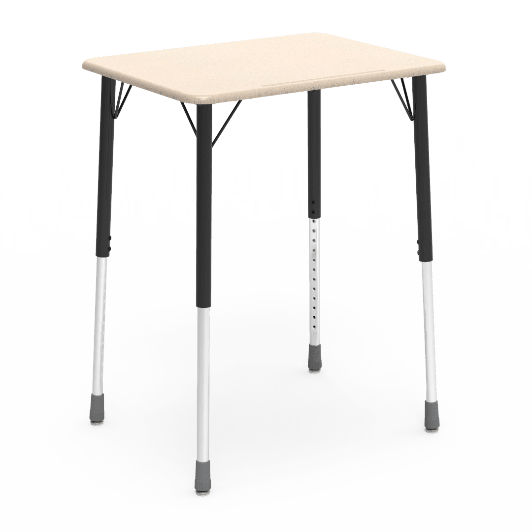 Virco ZADJ2026M - ZUMA Series Student Desk, Hard Plastic 20" x 26-1/8" Top, 22"-34"H Adjustable Height - SchoolOutlet