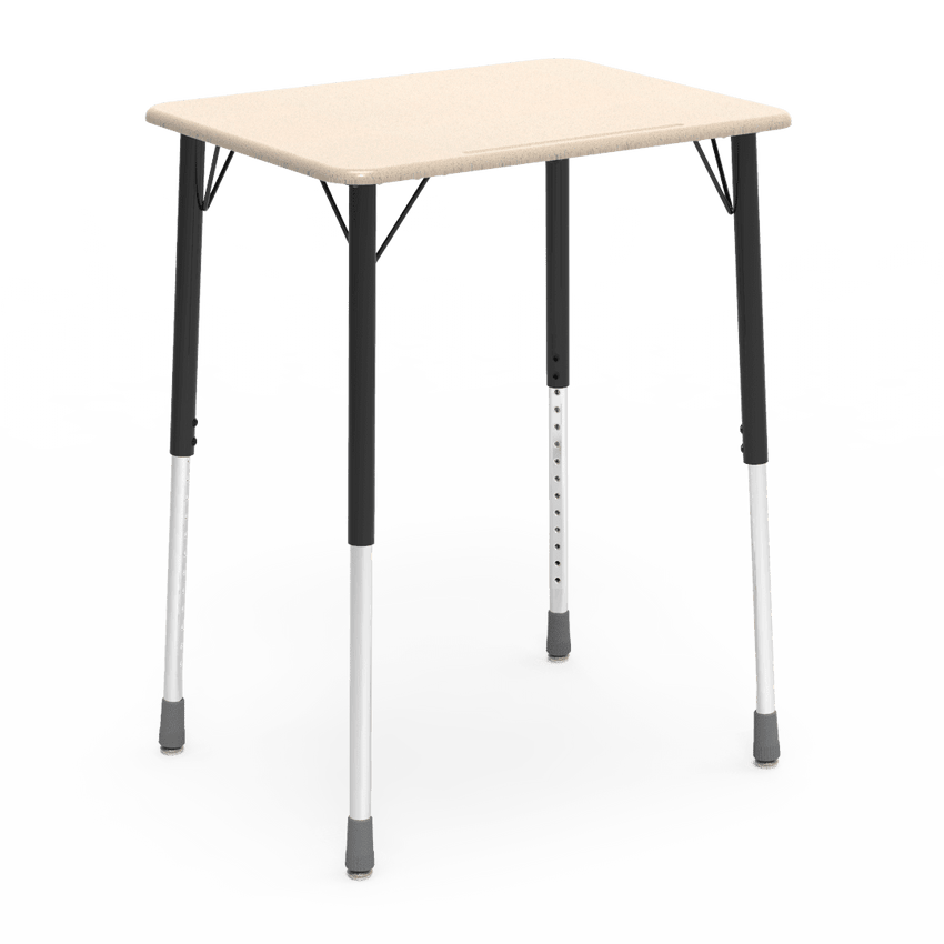 Virco ZADJ2026M - ZUMA Series Student Desk, Hard Plastic 20" x 26-1/8" Top, 22"-34"H Adjustable Height - SchoolOutlet