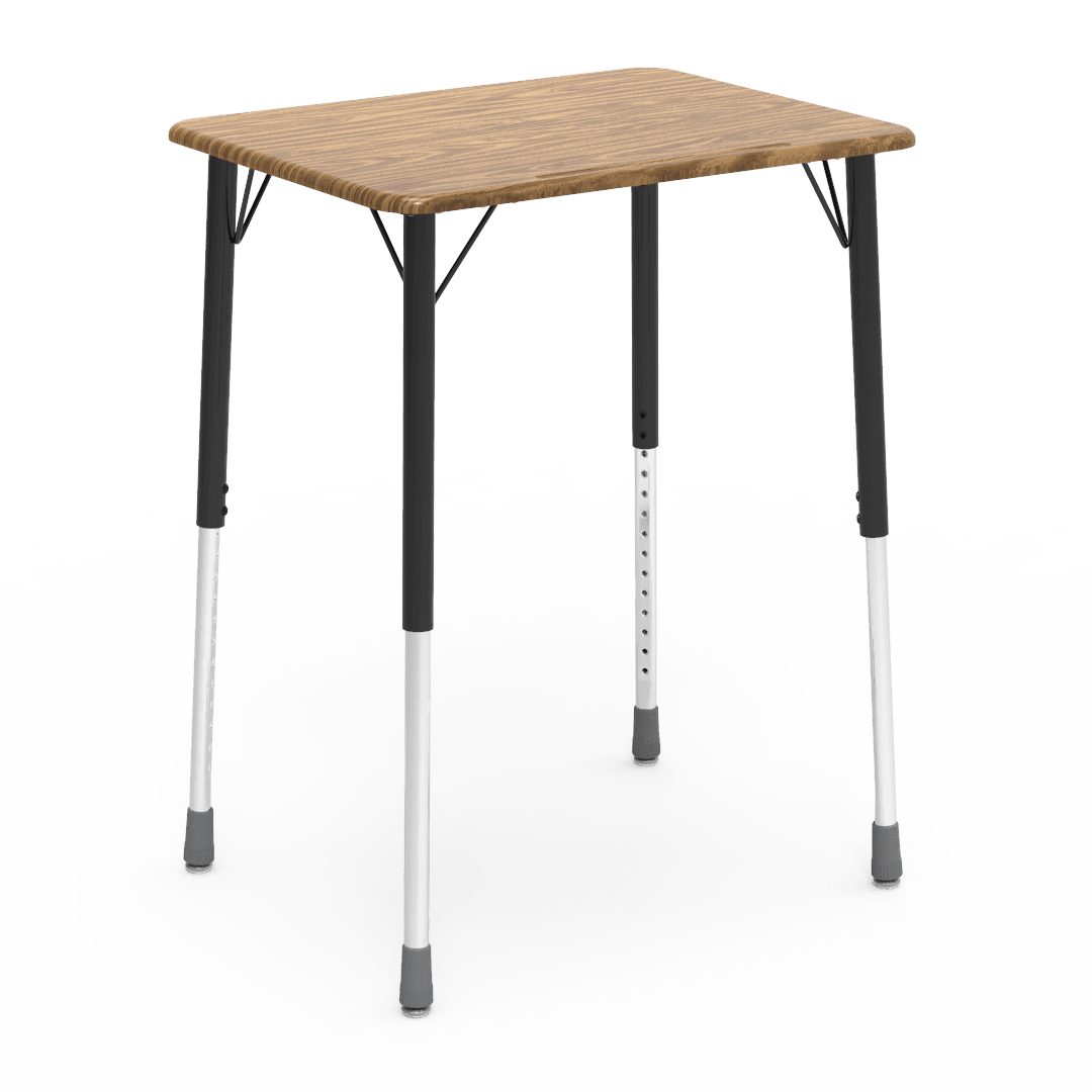 Virco ZADJ2026M - ZUMA Series Student Desk, Hard Plastic 20" x 26-1/8" Top, 22"-34"H Adjustable Height - SchoolOutlet