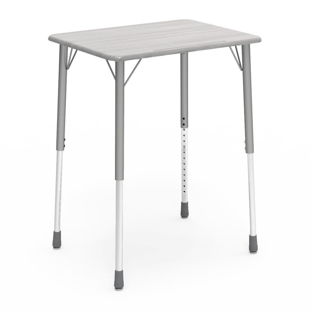 Virco ZADJ2026M - ZUMA Series Student Desk, Hard Plastic 20" x 26-1/8" Top, 22"-34"H Adjustable Height - SchoolOutlet