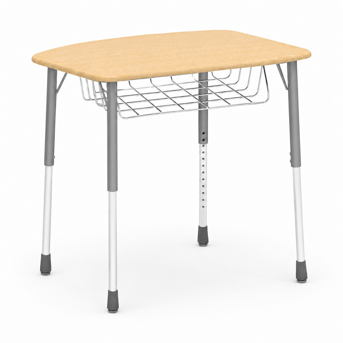 Virco ZADJ2031BRM - ZUMA Series Student Desk, Hard Plastic 22 3/4" x 31 5/8" Top with wire book box - SchoolOutlet