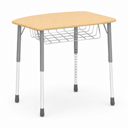 Virco ZADJ2031BRM - ZUMA Series Student Desk, Hard Plastic 22 3/4" x 31 5/8" Top with wire book box