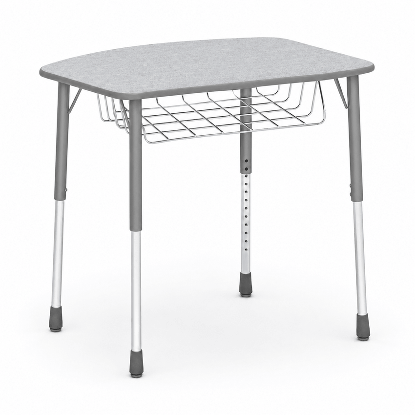 Virco ZADJ2031BRM - ZUMA Series Student Desk, Hard Plastic 22 3/4" x 31 5/8" Top with wire book box - SchoolOutlet