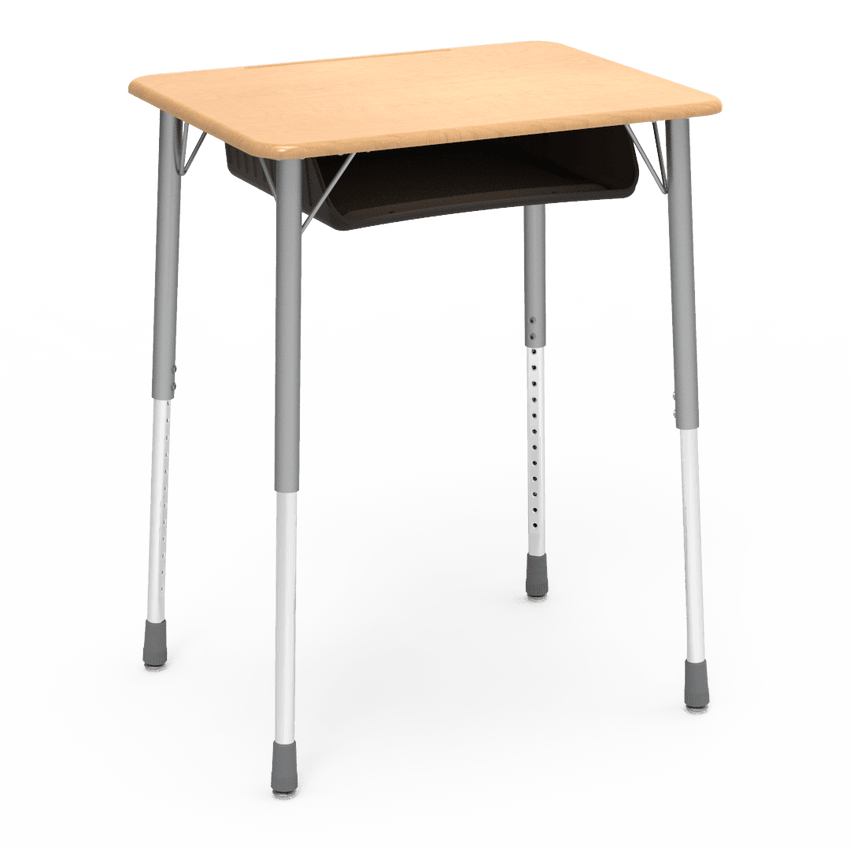 Virco ZADJ2031BRTM - ZUMA Series Student Desk, 22 3/4" x 31 5/8" Hard Plastic Top with wire book box with pencil tray - SchoolOutlet