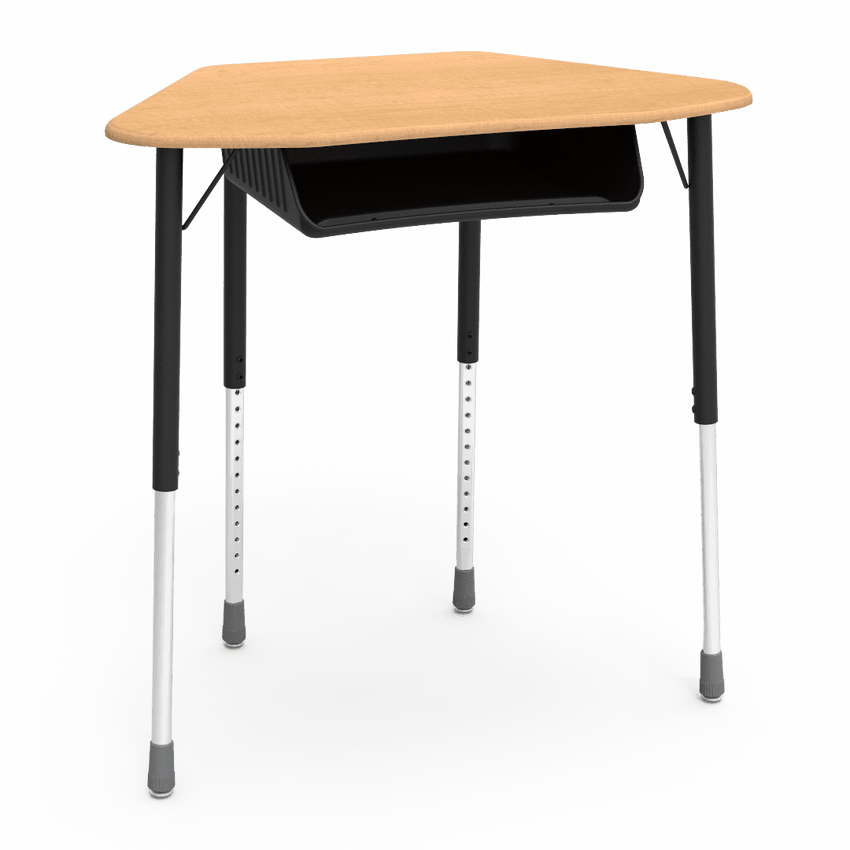 Virco ZUMA Series Hexagon Desk with Book Box 33"W x 21"D x 22"-34"H (DESK-ZHEXBOXM) - SchoolOutlet