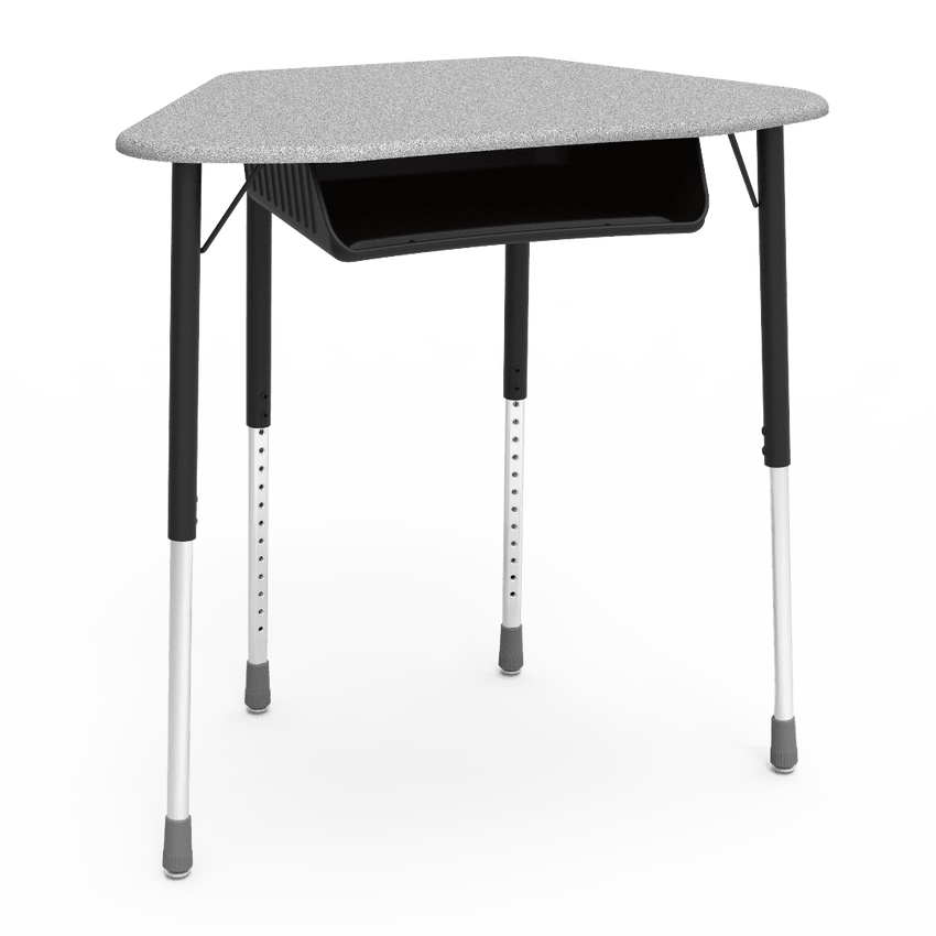 Virco ZUMA Series Hexagon Desk with Book Box 33"W x 21"D x 22"-34"H (DESK-ZHEXBOXM) - SchoolOutlet