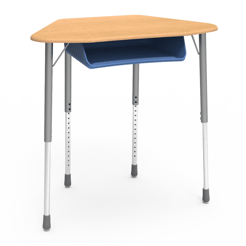 Virco ZUMA Series Hexagon Desk with Book Box 33"W x 21"D x 22"-34"H (DESK-ZHEXBOXM) - SchoolOutlet