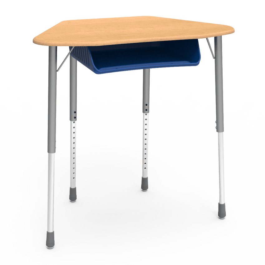 Virco ZUMA Series Hexagon Desk with Book Box 33"W x 21"D x 22"-34"H (DESK-ZHEXBOXM) - SchoolOutlet