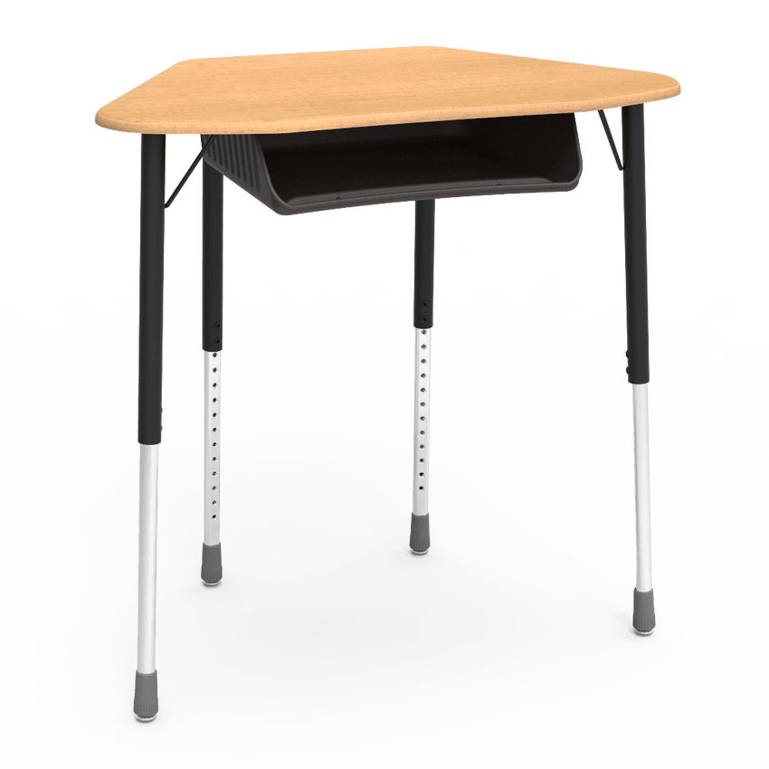Virco ZUMA Series Hexagon Desk with Book Box 33"W x 21"D x 22"-34"H (DESK-ZHEXBOXM) - SchoolOutlet