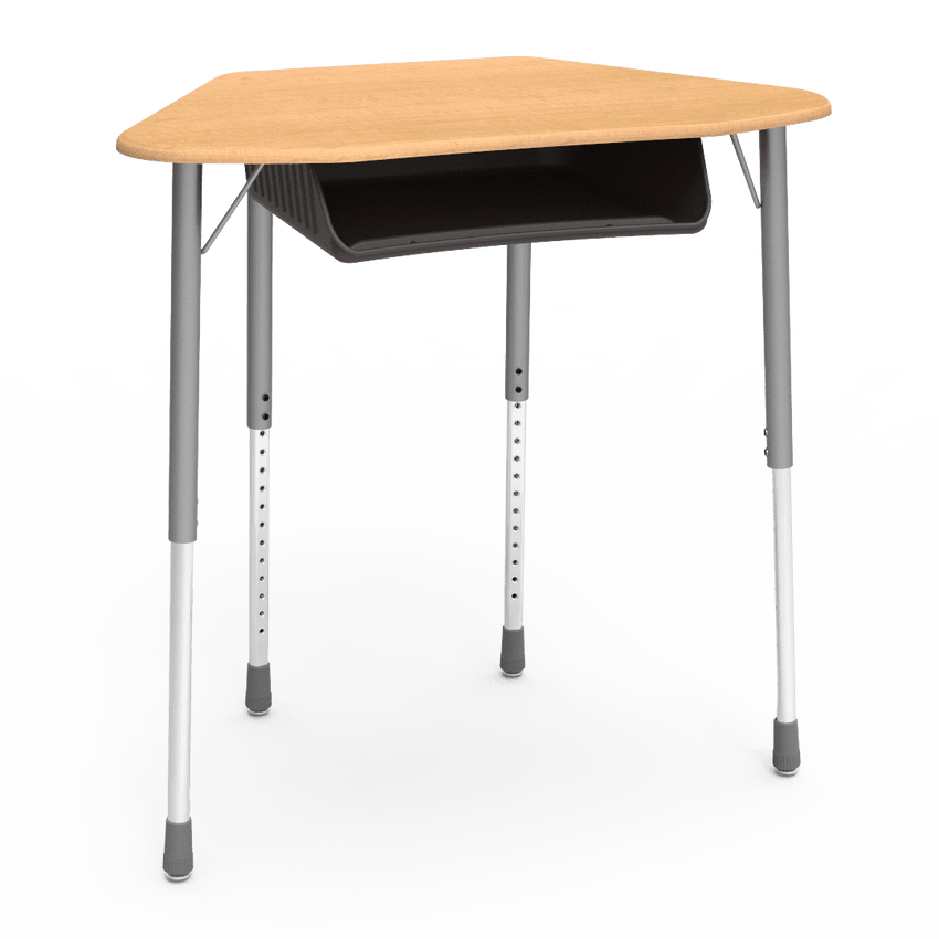 Virco ZUMA Series Hexagon Desk with Book Box 33"W x 21"D x 22"-34"H (DESK-ZHEXBOXM) - SchoolOutlet