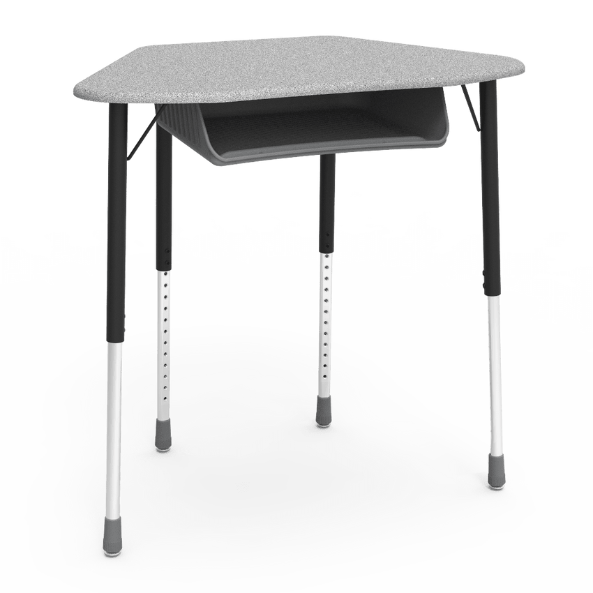 Virco ZUMA Series Hexagon Desk with Book Box 33"W x 21"D x 22"-34"H (DESK-ZHEXBOXM) - SchoolOutlet