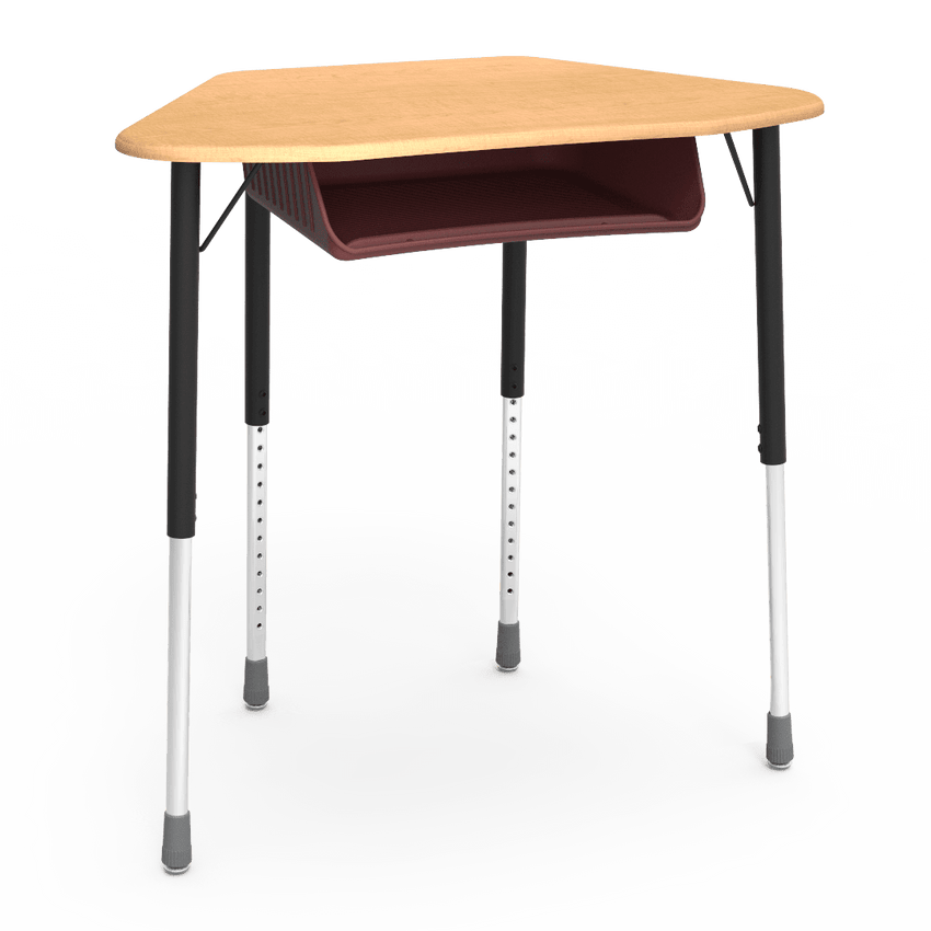 Virco ZUMA Series Hexagon Desk with Book Box 33"W x 21"D x 22"-34"H (DESK-ZHEXBOXM) - SchoolOutlet