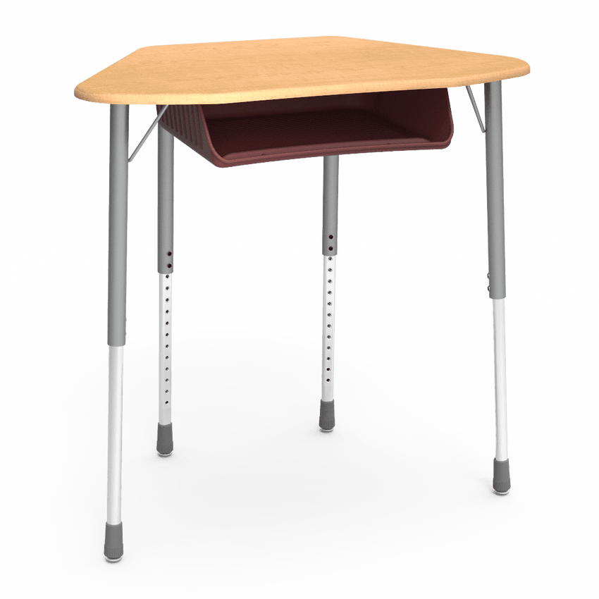 Virco ZUMA Series Hexagon Desk with Book Box 33"W x 21"D x 22"-34"H (DESK-ZHEXBOXM) - SchoolOutlet