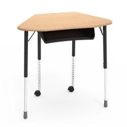 Virco ZUMA Series Hexagon Desk with Book Box Include Casters 33"W x 21"D x 22"-34"H (DESK-ZHEXBOXMC2)