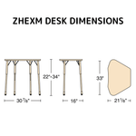 Virco ZHEXM - ZUMA Series Student Desk, Collaborative Shape Hard Plastic Top for 6 - Desk Hexagonal Grouping, 22