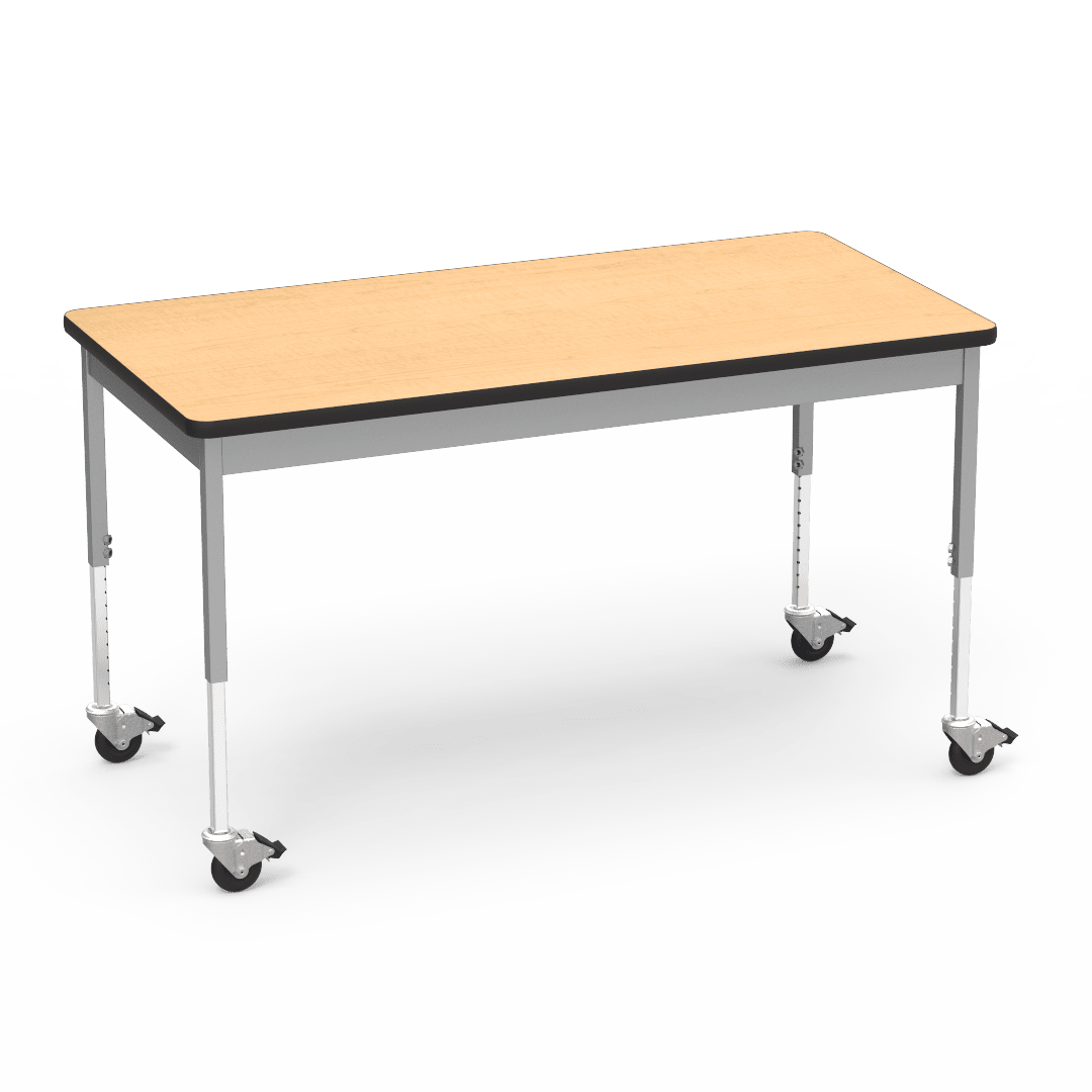 Virco 6800 Series Multi-Purpose Table w/Caster - 30"W x 60"L x 24"-34"H - SchoolOutlet