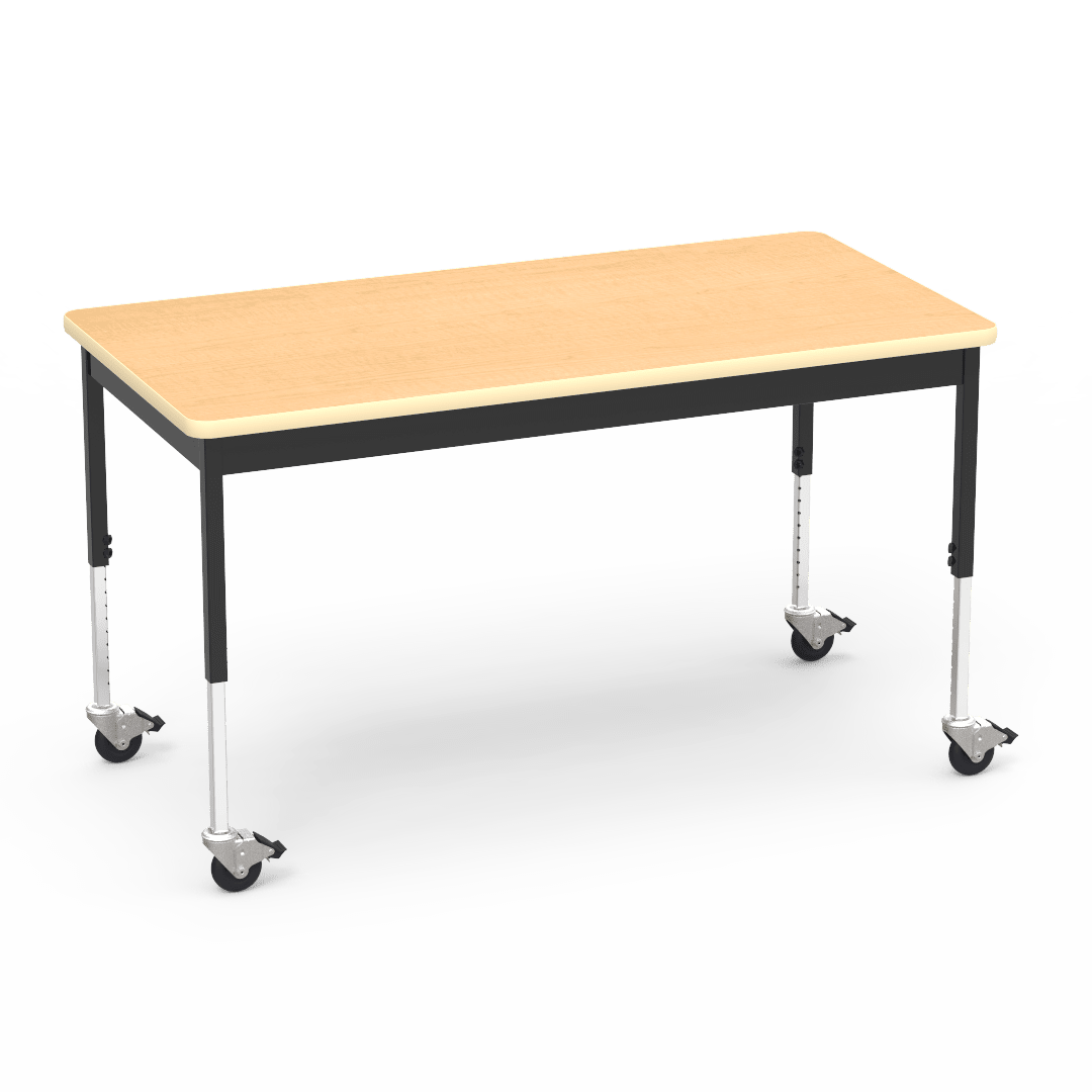 Virco 6800 Series Multi-Purpose Table w/Caster - 30"W x 60"L x 24"-34"H - SchoolOutlet