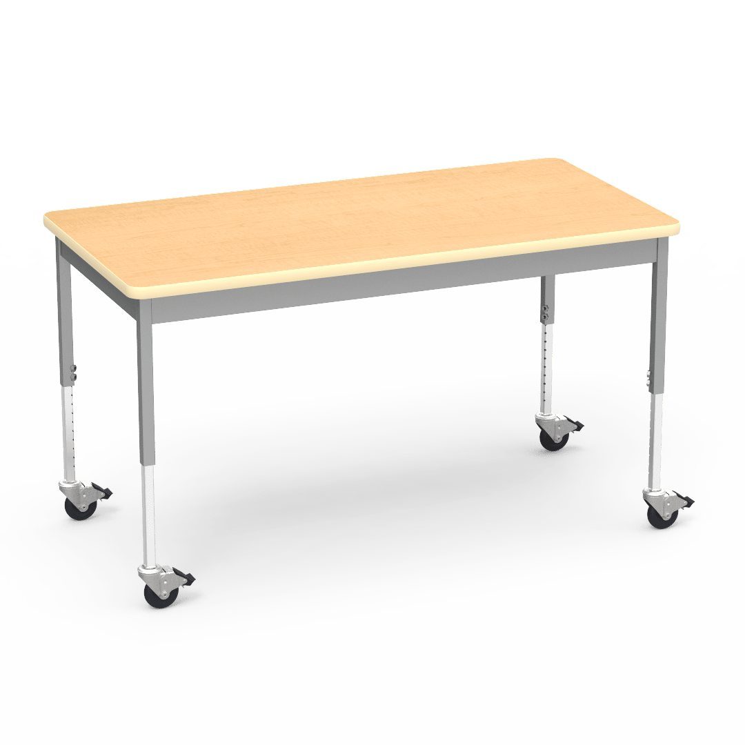 Virco 6800 Series Multi-Purpose Table w/Caster - 30"W x 60"L x 24"-34"H - SchoolOutlet