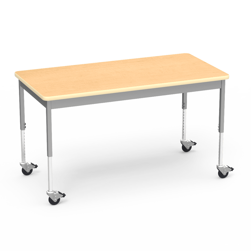 Virco 6800 Series Multi-Purpose Table w/Caster - 30"W x 60"L x 24"-34"H - SchoolOutlet