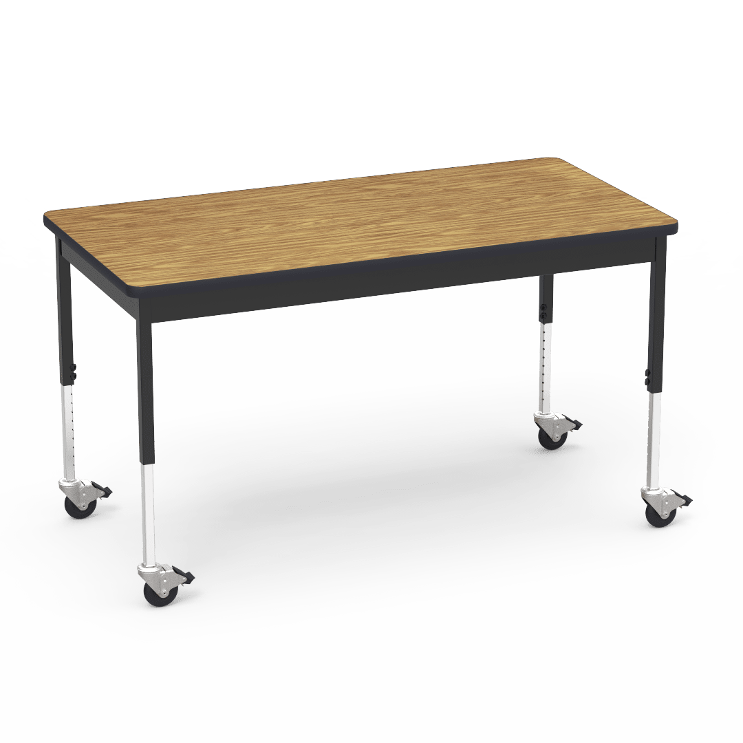 Virco 6800 Series Multi-Purpose Table w/Caster - 30"W x 60"L x 24"-34"H - SchoolOutlet
