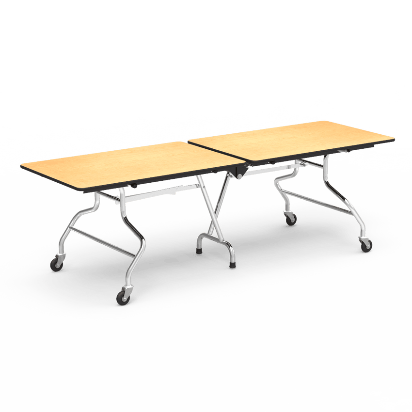 Virco MT3096 - Mobile Folding Cafeteria Table - T - mold Edge - 30"W x 8'L (Virco MT3096) - SchoolOutlet