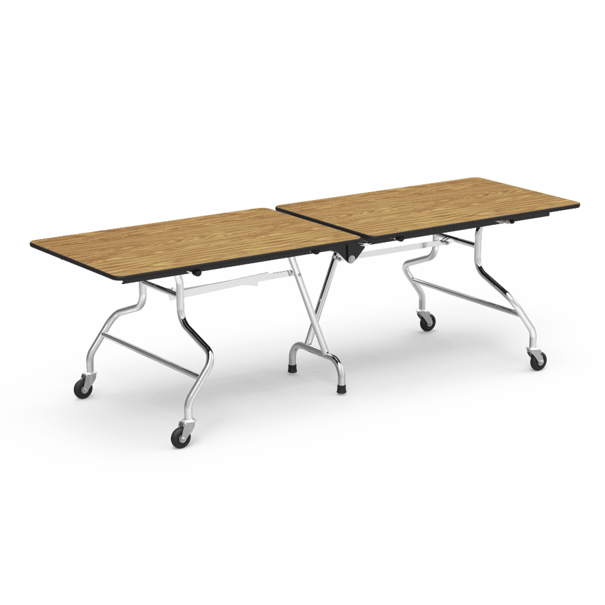 Virco MT3096 - Mobile Folding Cafeteria Table - T - mold Edge - 30"W x 8'L (Virco MT3096) - SchoolOutlet