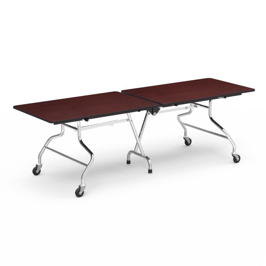 Virco MT3096 - Mobile Folding Cafeteria Table - T - mold Edge - 30"W x 8'L (Virco MT3096) - SchoolOutlet