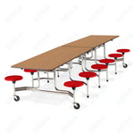 Virco MTS19311212W - ADA Compliant Rectangle Mobile Stool Cafeteria Table - T - mold Edge - 19
