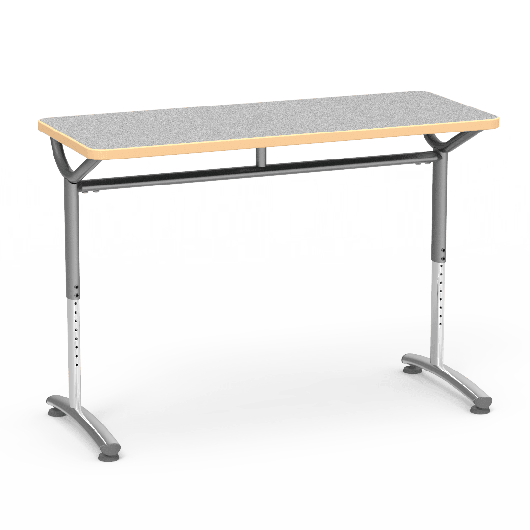 Virco TEXT Series Training Study Computer Desk Table 48"W x 20"D x 26"-34"H (TABLE-TE20488YADJ) - SchoolOutlet