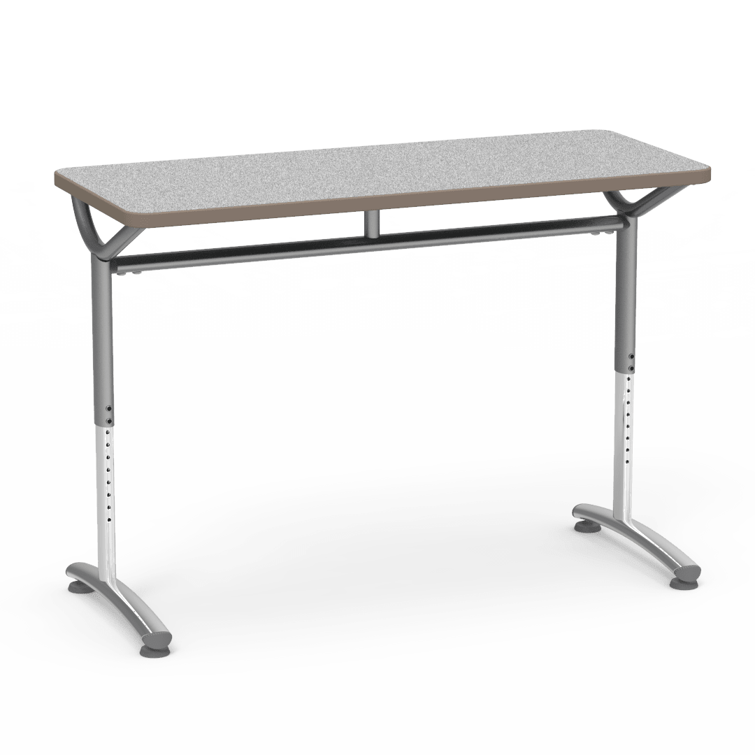 Virco TEXT Series Training Study Computer Desk Table 48"W x 20"D x 26"-34"H (TABLE-TE20488YADJ) - SchoolOutlet