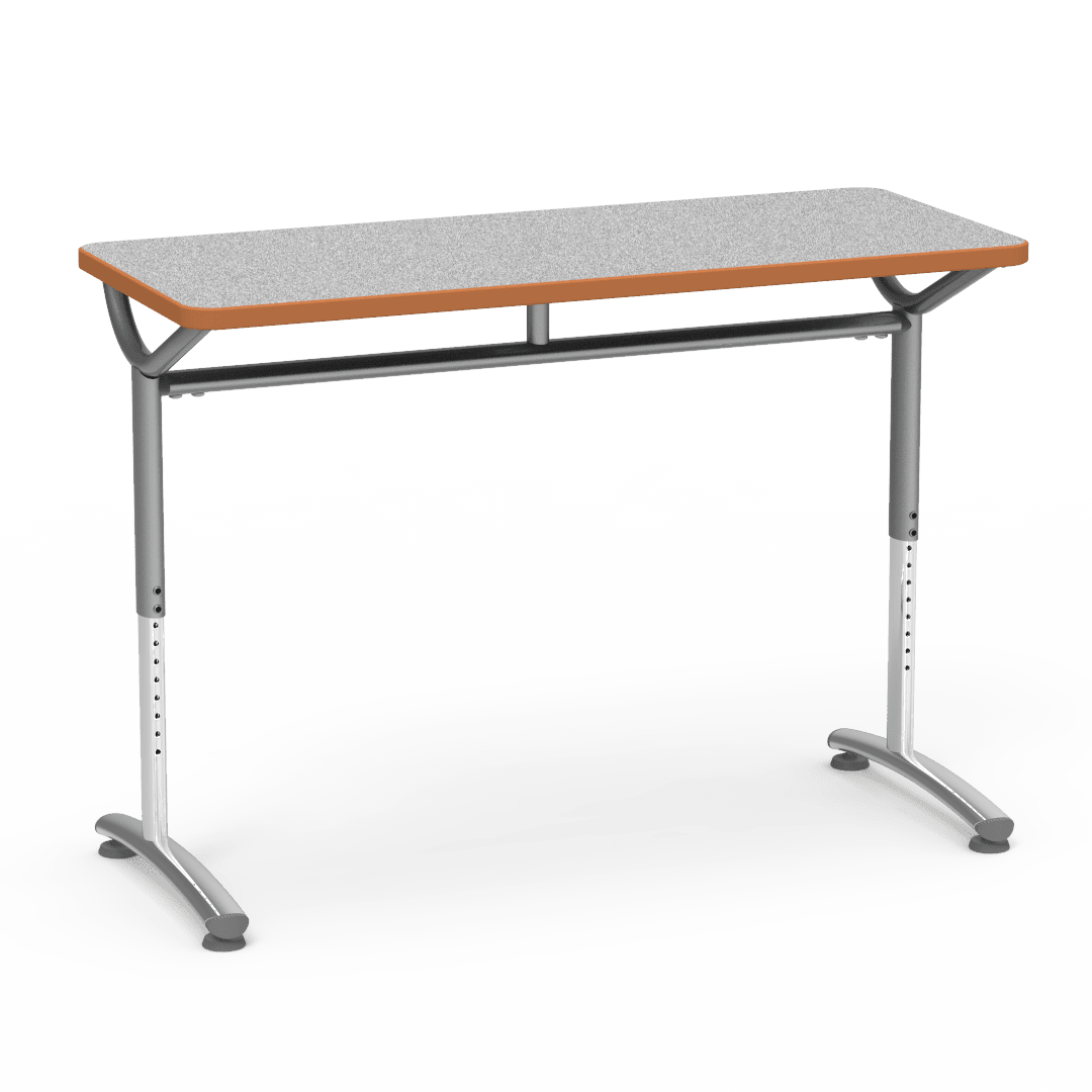 Virco TEXT Series Training Study Computer Desk Table 48"W x 20"D x 26"-34"H (TABLE-TE20488YADJ) - SchoolOutlet