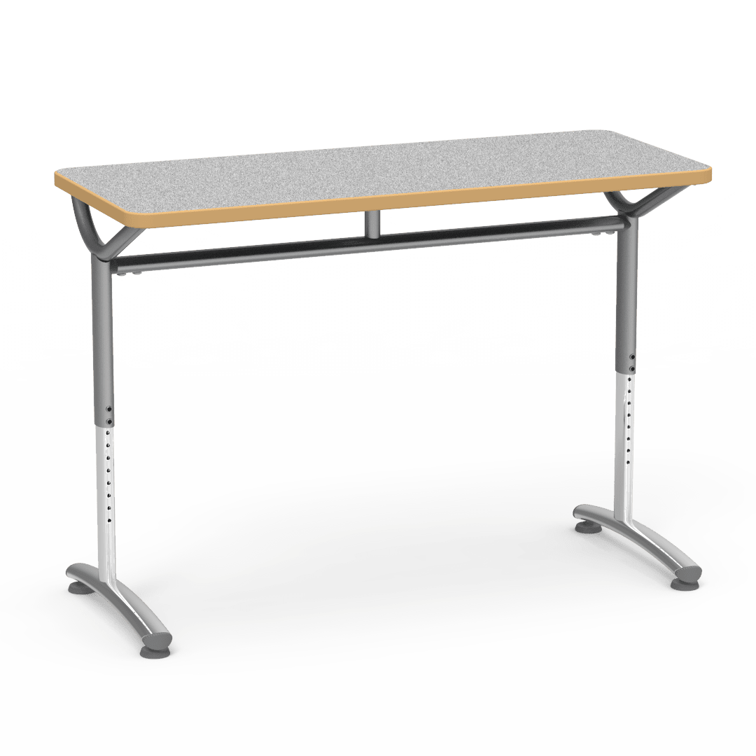 Virco TEXT Series Training Study Computer Desk Table 48"W x 20"D x 26"-34"H (TABLE-TE20488YADJ) - SchoolOutlet